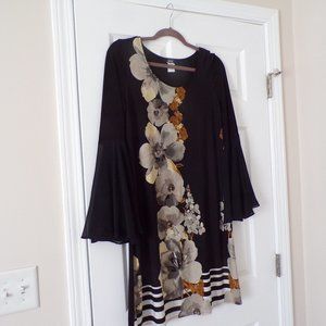 Black Dress with floral print